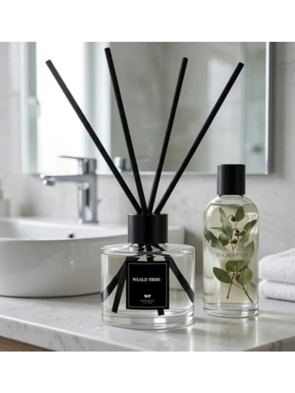 Set of 3 Reed Diffusers for Home Fragrance | Bamboo, Sage & Sandalwood Scents